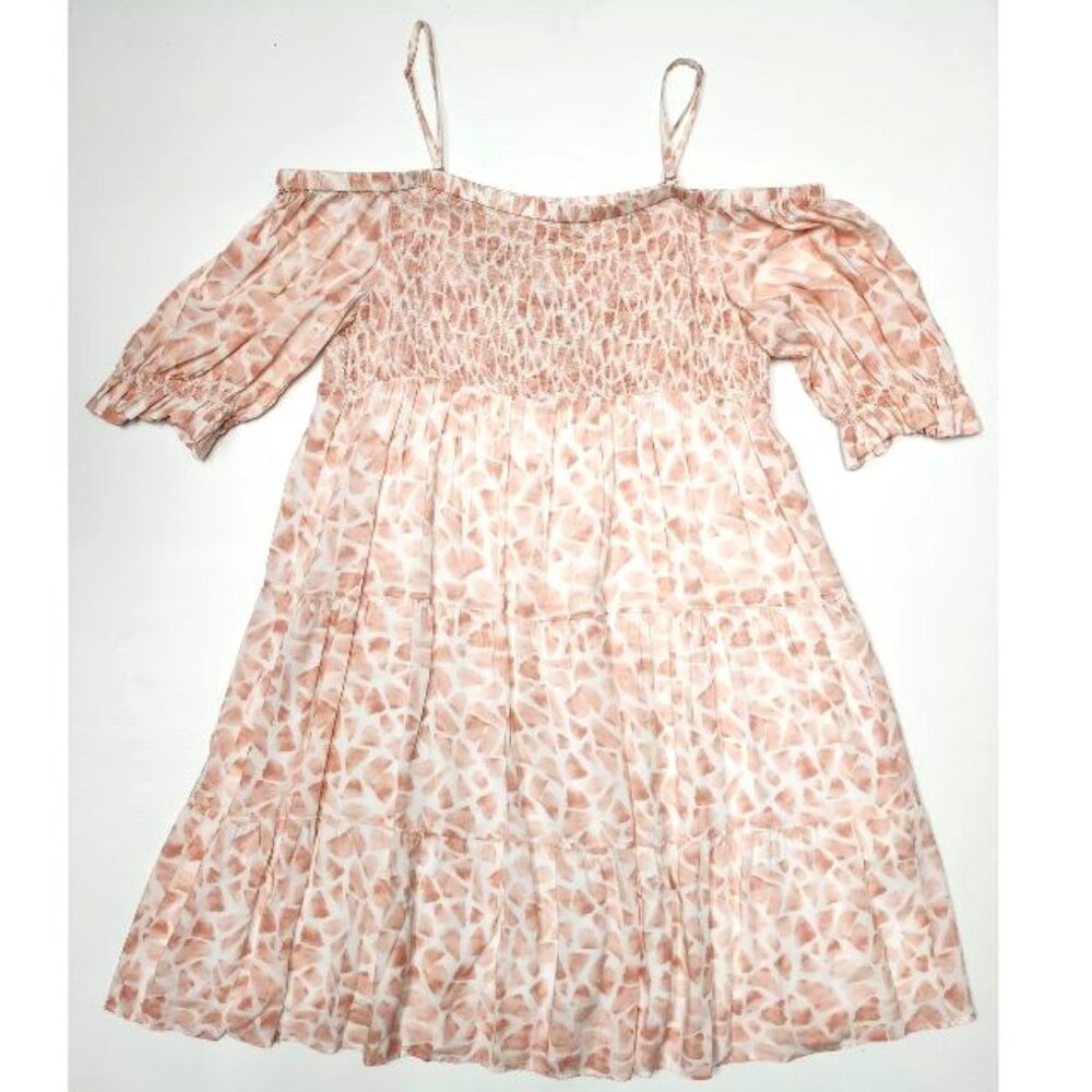 Marc Aurel Women's Peach/White Off The Shoulder Dress W/Straps Size 6 & 10